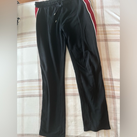 Zara black jogger’s with side red white stripe! Elastic waist - Picture 2 of 4